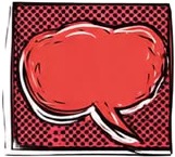 a red speech bubble with a black and white background.jpg